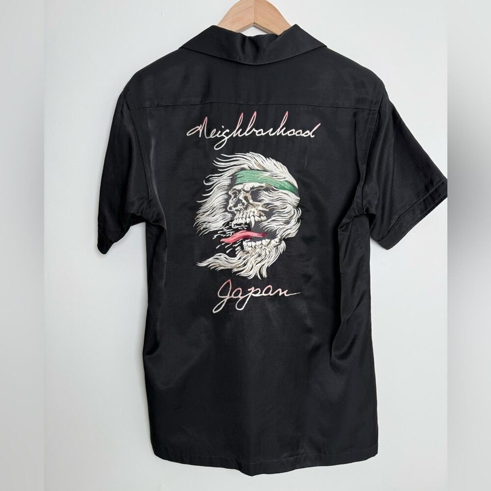 Neighborhood - Camp-Collar Embroidered Satin Shirt